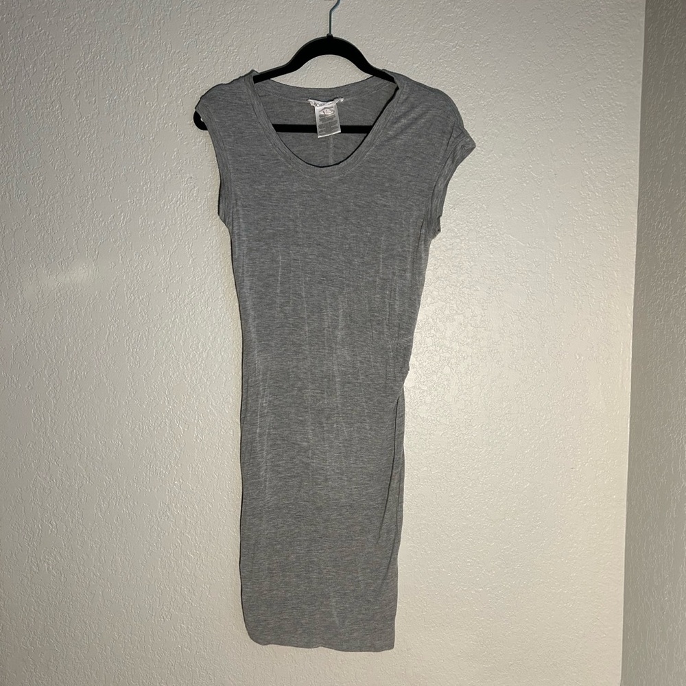 BCBG Gray Cap Sleeve Dress